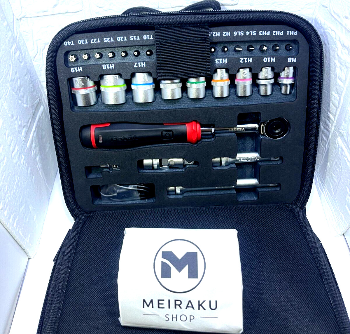 VESSEL JAPAN 400ER3-1M Cordless Electric Slim Ratchet Set 33PCS in stock