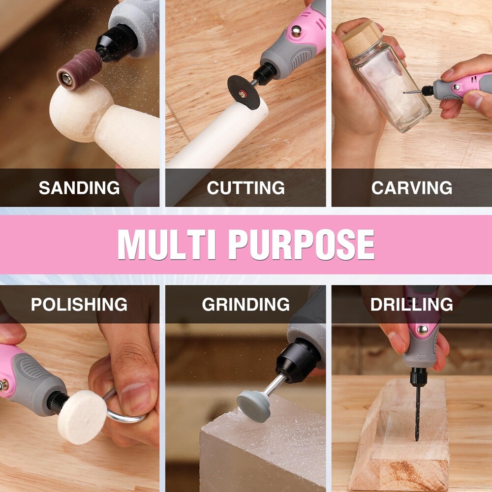 3 Speeds Rechargeable Cordless Rotary Tool Kit Mini Rotary Tool 71pc Accessories