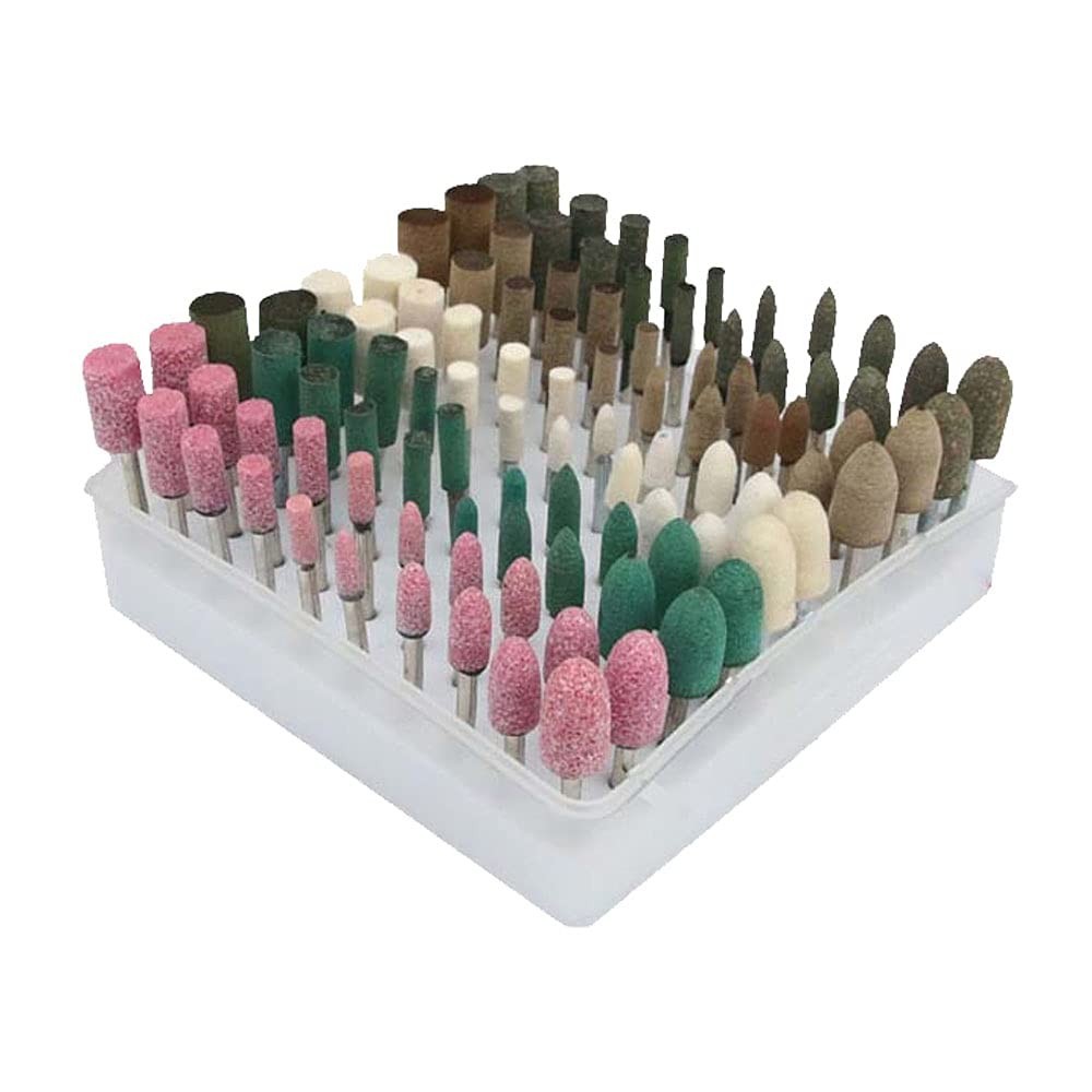 100 Assorted Polishing Bits for Dremel – Corundum, Rubber, Wool Buffing Wheels