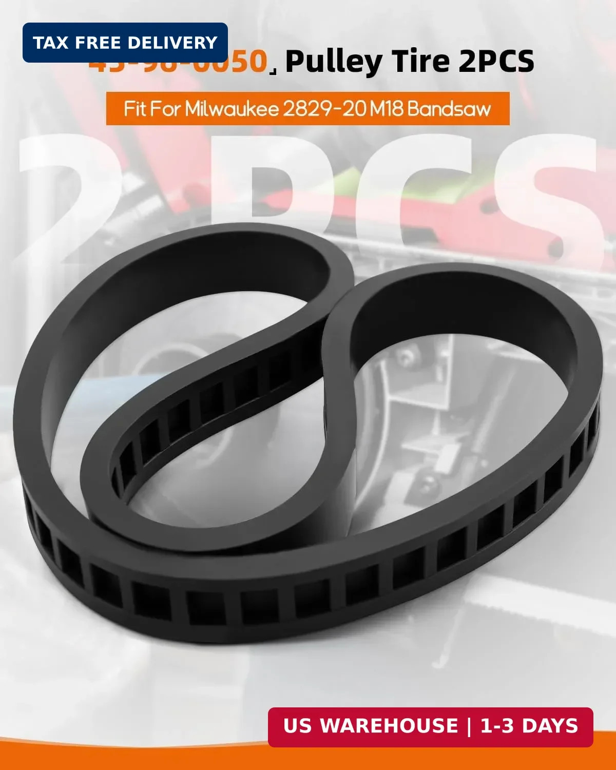2 Pcs 45-96-0050 Pulley Tire Replacement Fit For Milwaukee 2829-20 M18 Bandsaw D