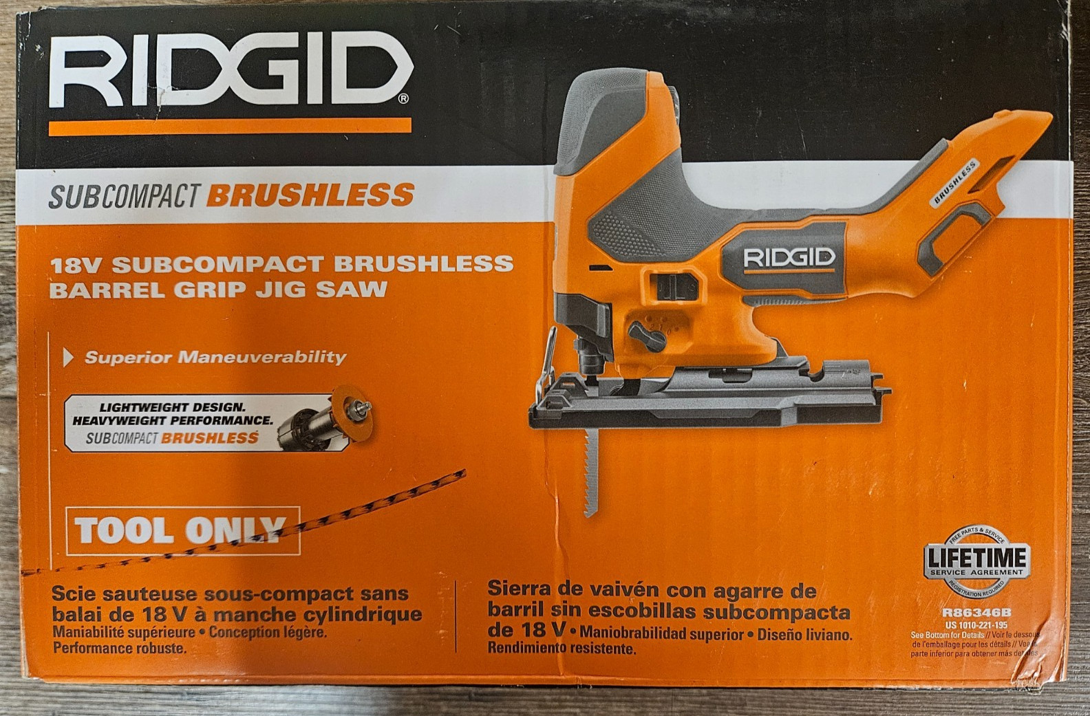 NEW RIDGID 18V Brushless Sub Compact Barrel Grip Jigsaw Model# R86346 Bare Tool