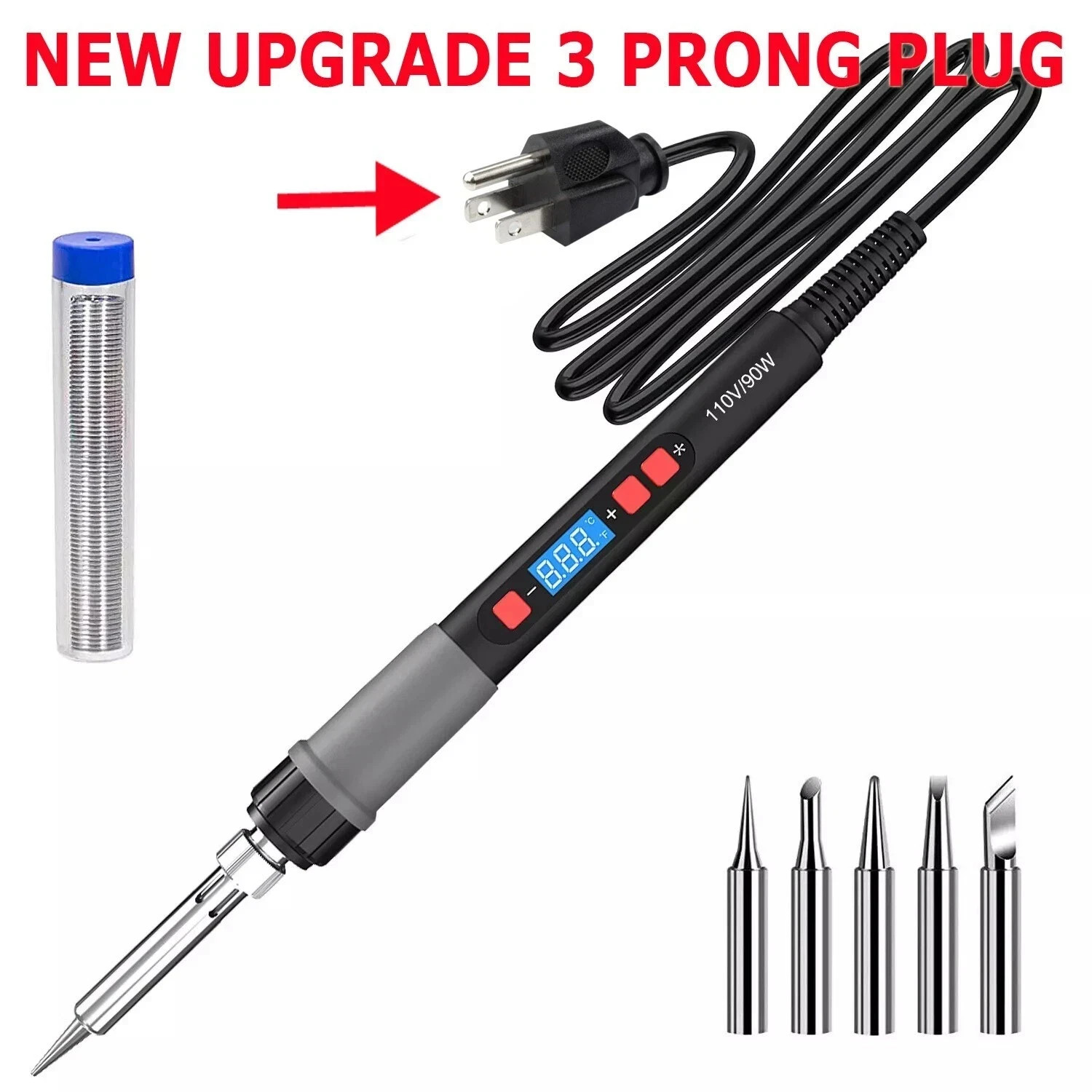 90W Digital Electric Soldering Iron Kit Tempe Adjustable Welding Tool Solder Gun