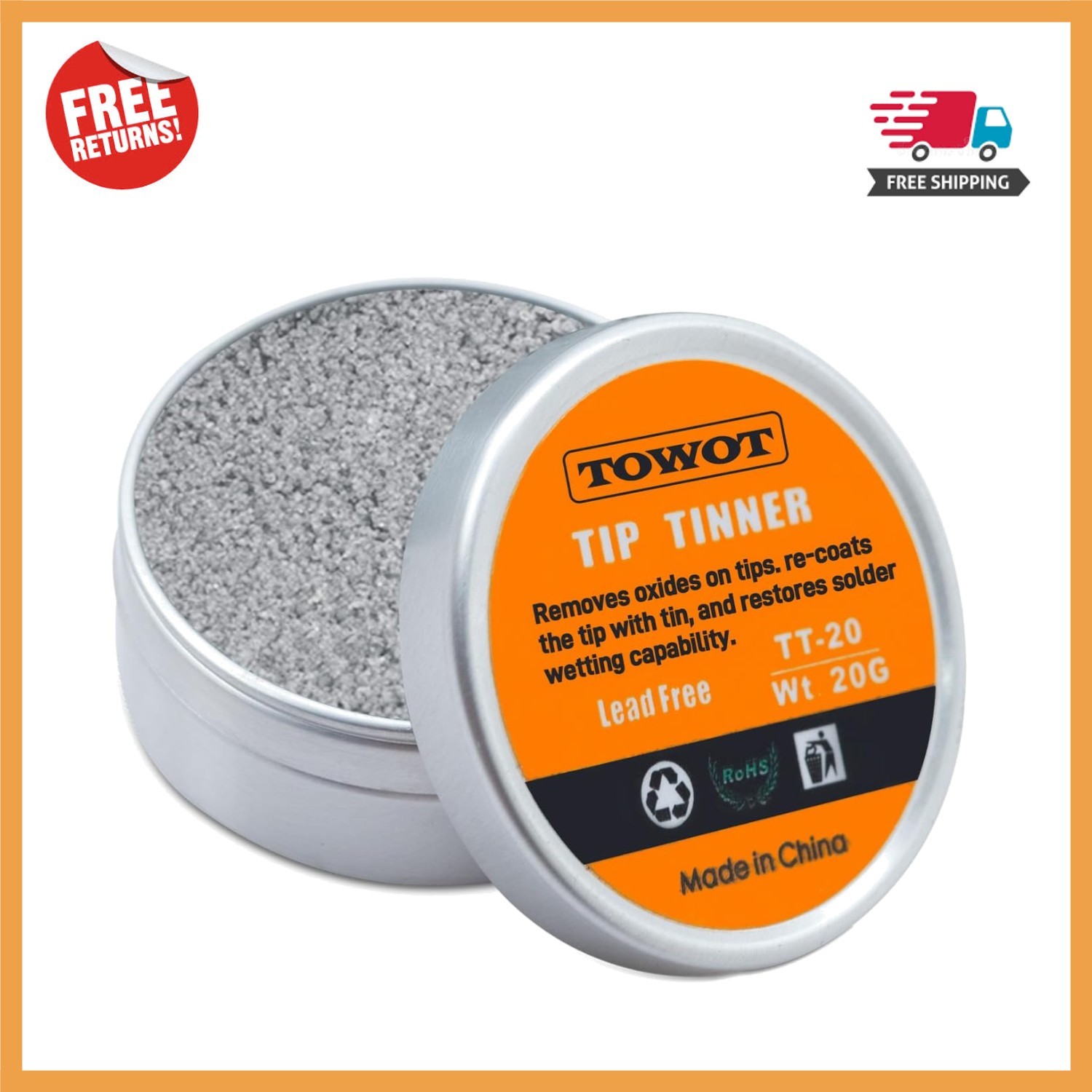 Lead-Free Tip Tinner Solution for Soldering – 20g, Effortless Cleaning