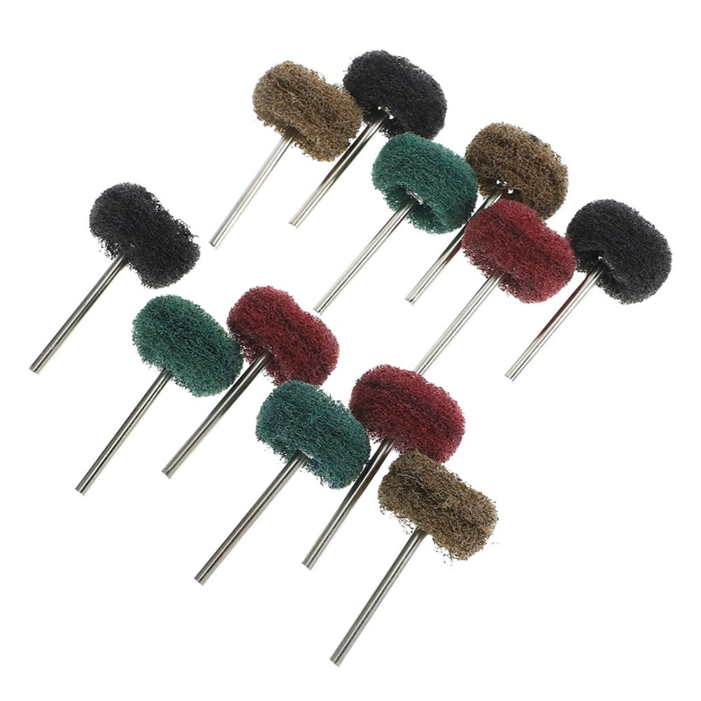 24 Pcs Abrasive Nylon Buffing Wheels 3 mm Shaft Polishing Pads for Rotary Tools