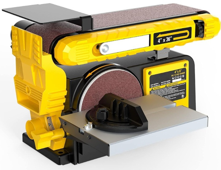 Lijadora combinada banda 4×36 y disco 6 pulgadas, motor 3/4 HP mejorado, Nuevo