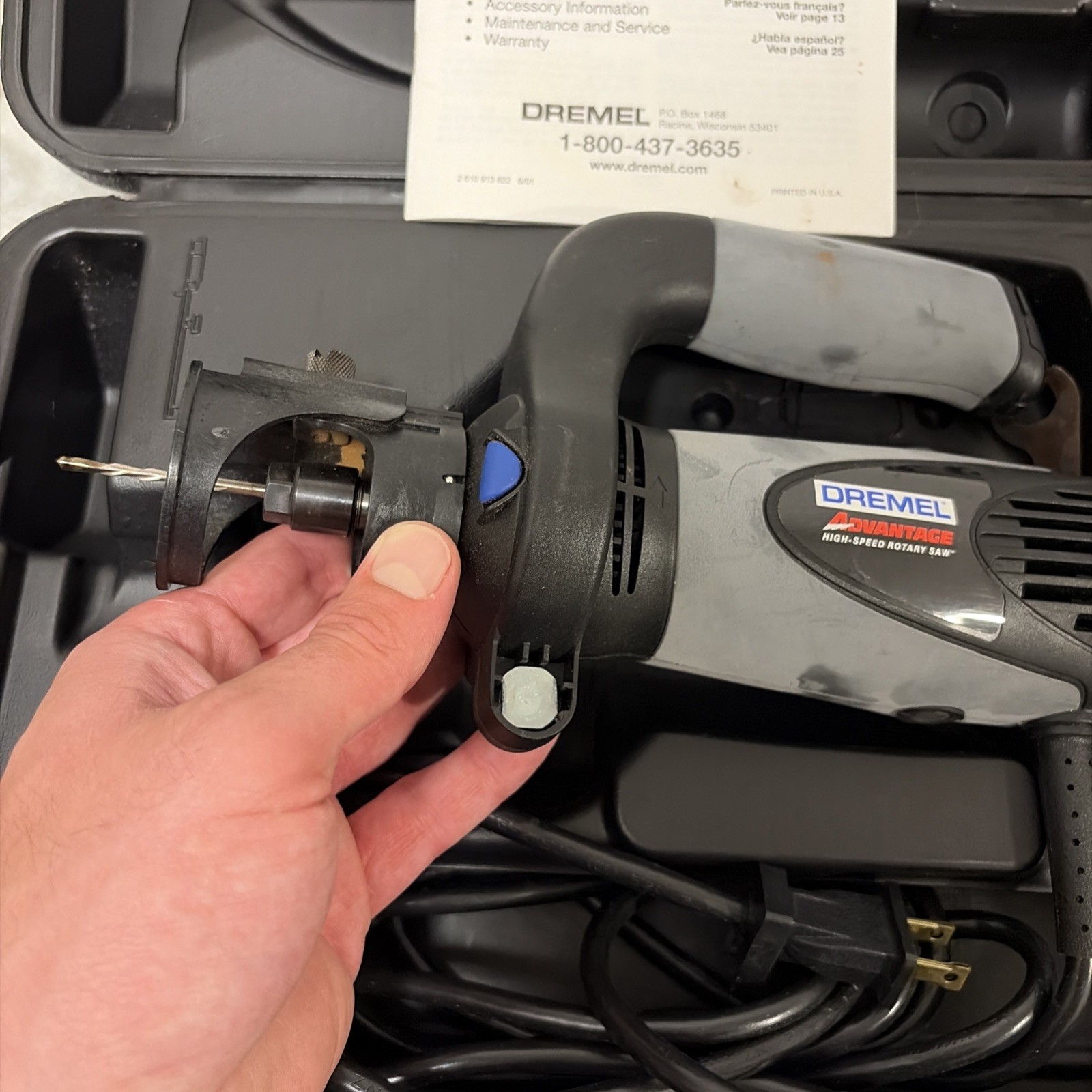 Dremel Advantage 9000 High Speed Rotary Saw Hard Case Manual Bit Wrench WORKS