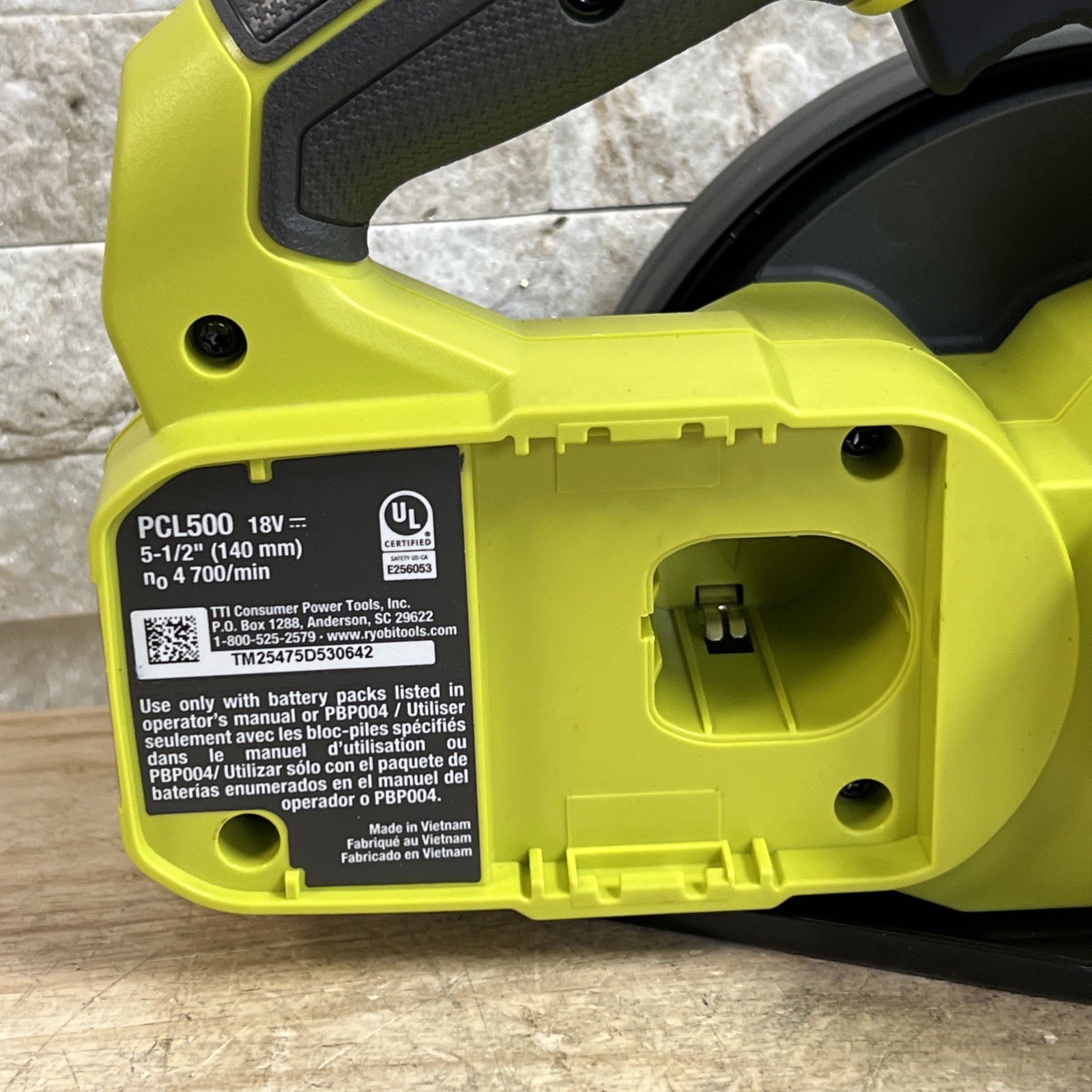 Ryobi PCL500B ONE+ 18VCircular Saw (Tool Only) – FOR PARTS OR REPAIR
