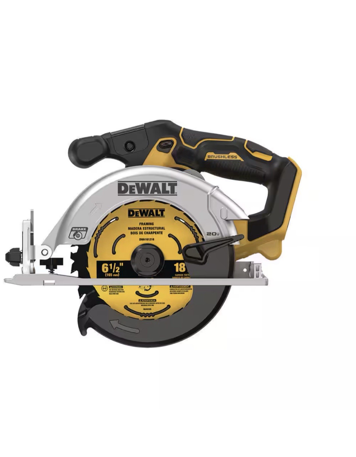 DEWALT DCS565B 20V MAX Brushless 6-1/2 in. Sidewinder Style Circular Saw