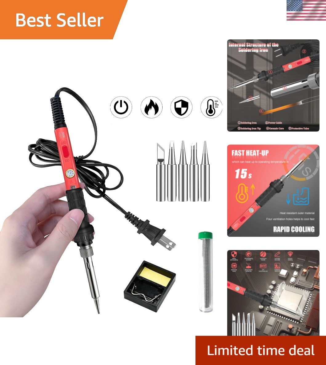 Professional 60W Soldering Gun with Interchangeable Tips – Perfect for DIY Tasks