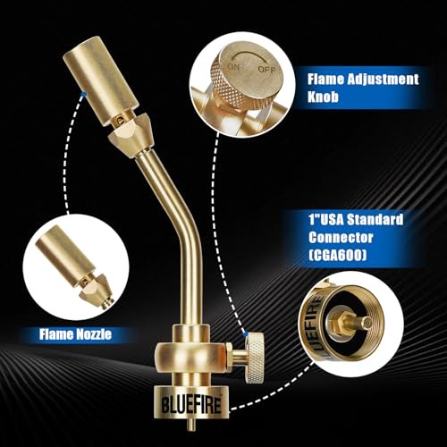 BLUEFIRE Solid Brass Jumbo Pencil Flame Gas Welding Torch Head Torch Only