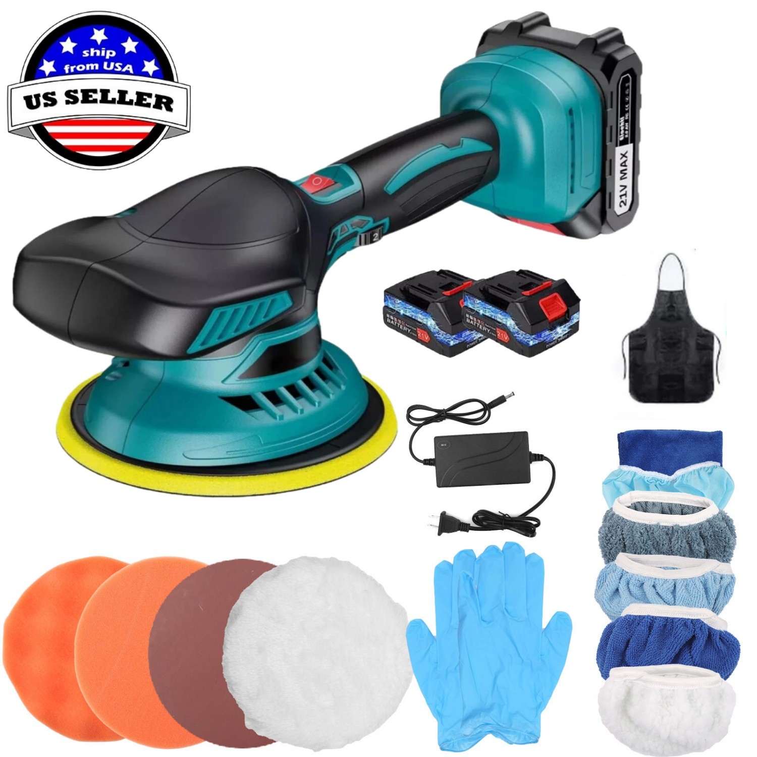 Dual Action Car Polisher Buffer Machine Cordless 6&Prime; Sander Polishing Kit Battery