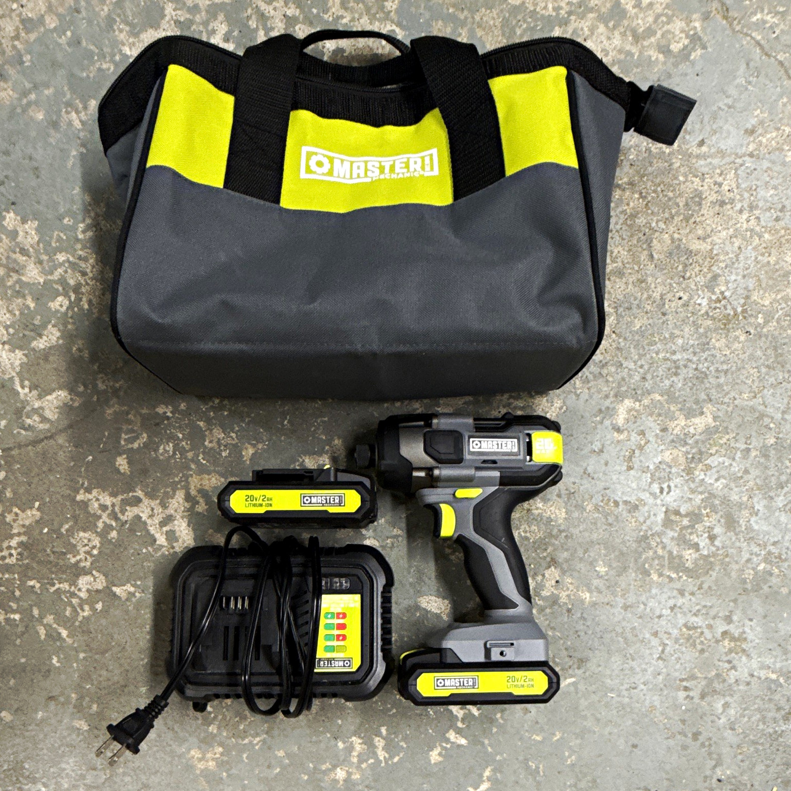 Master 20V Li-Ion 3/8in Impact Driver Kit, 2x 2.0Ah Batt/Chg, Case