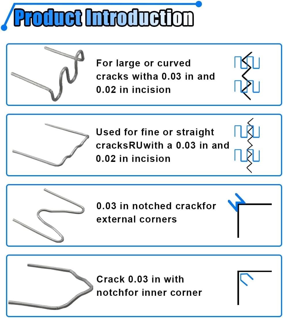 1200 Plastic Welding Staples Welder 6 Different Shape 0.6 0.8mm Stainless Steel