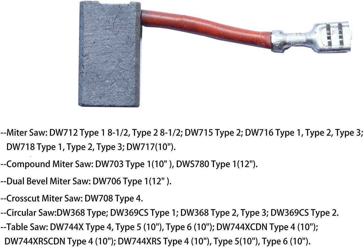 Carbon Motor Brushes Compatible for Dewalt DW718/DWS780/DW717 Miter Saw 2 Pack :