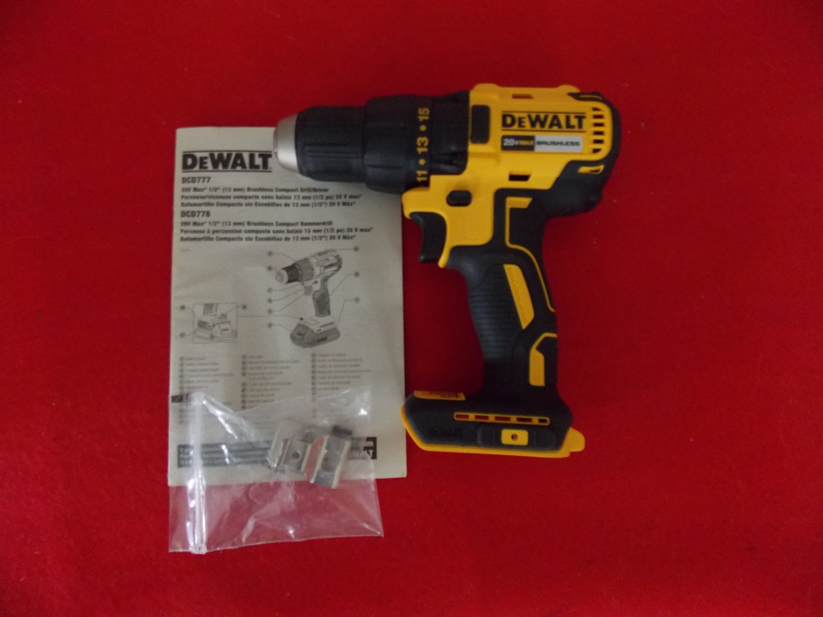 DEWALT DCD777B 20V MAX 1/2&Prime; Brushless Compact Drill Driver & Belt Clip (NEW)