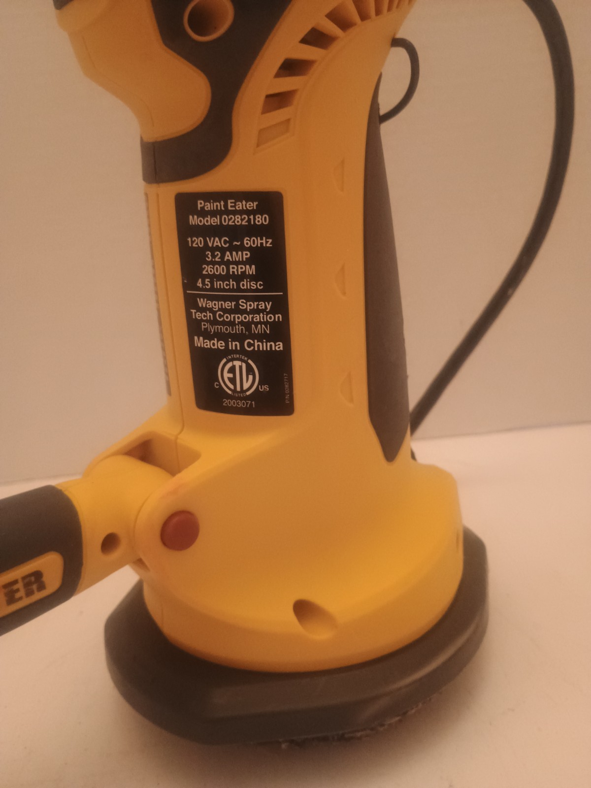 Wagner Disc Sander 4-1/2 in. Paint Eater 3.2-Amp 2600 Rpm Model 0282180 New
