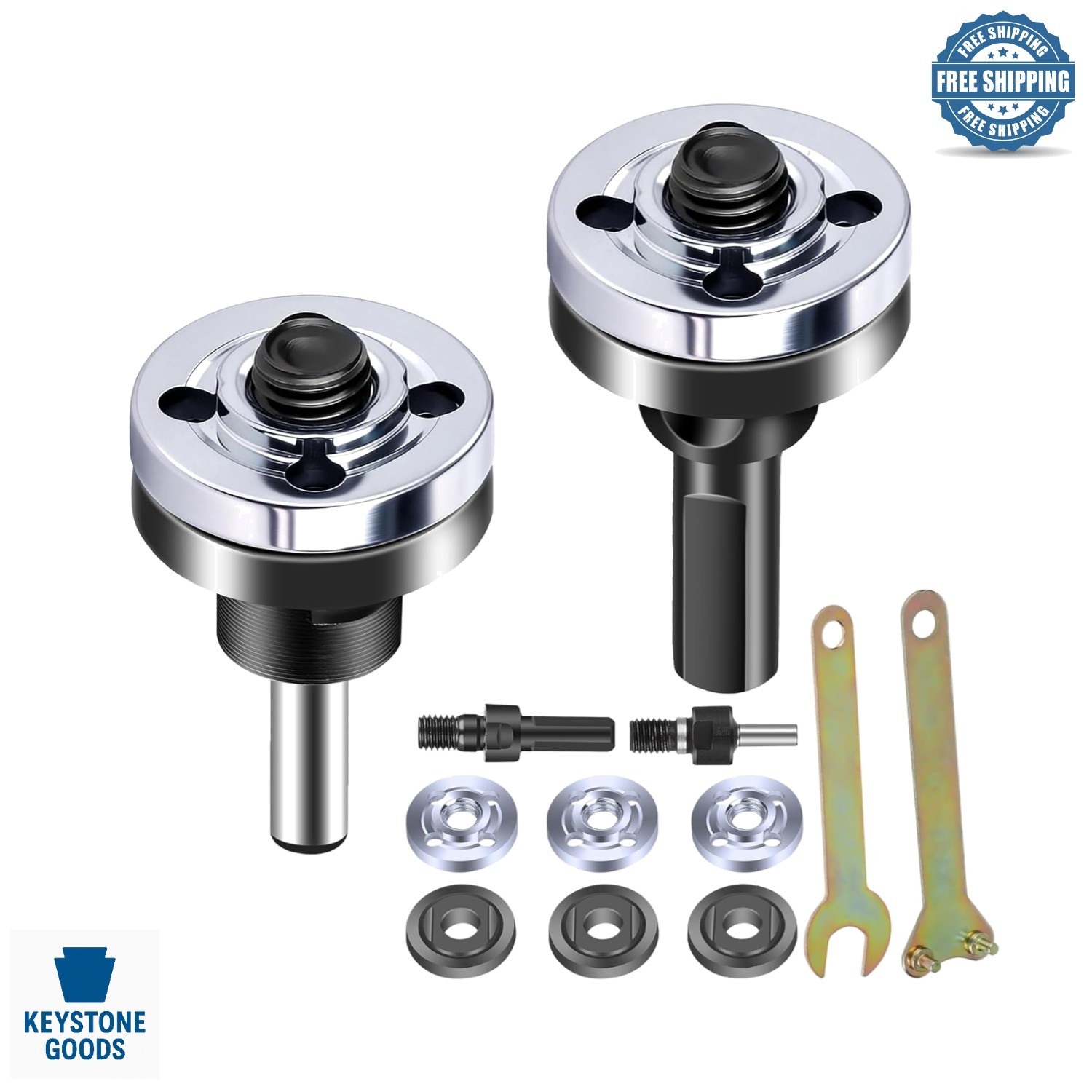 10PCS Drill & Grinder Adapter Kit – Metal Connecting Rods, Flange Nuts & Wren…