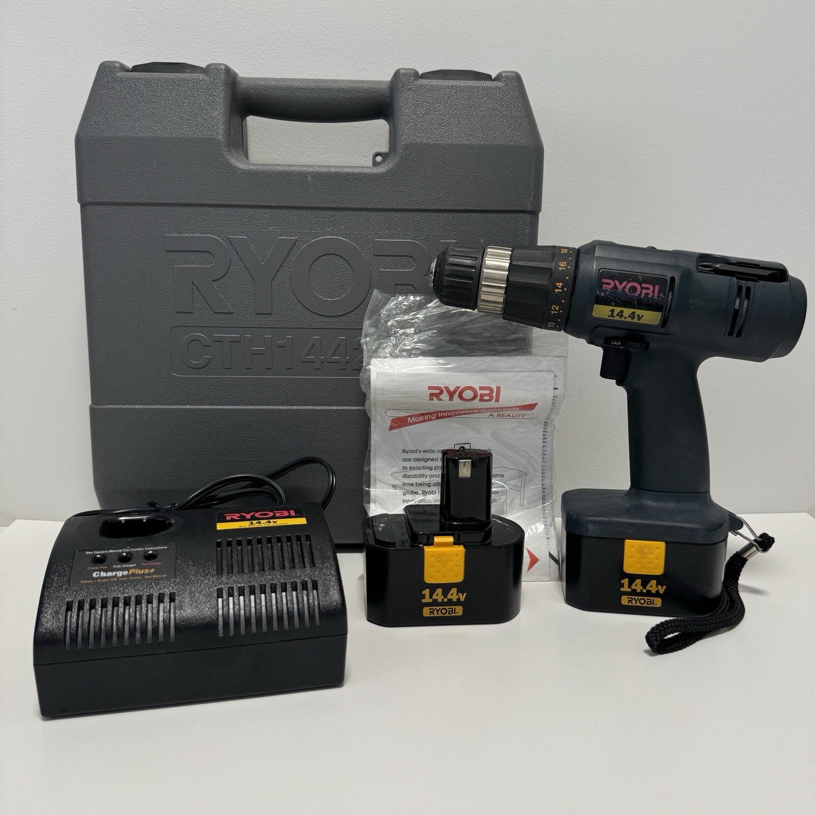Ryobi 3/8&Prime; (10mm) 14.4V Cordless Drill Driver Tool Power Case Tested Works READ