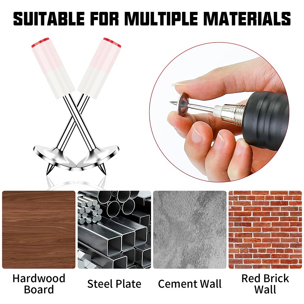 Concrete Nail Gun Kits With 100 Nails Wall Fastening Tool Portable Nail Machine