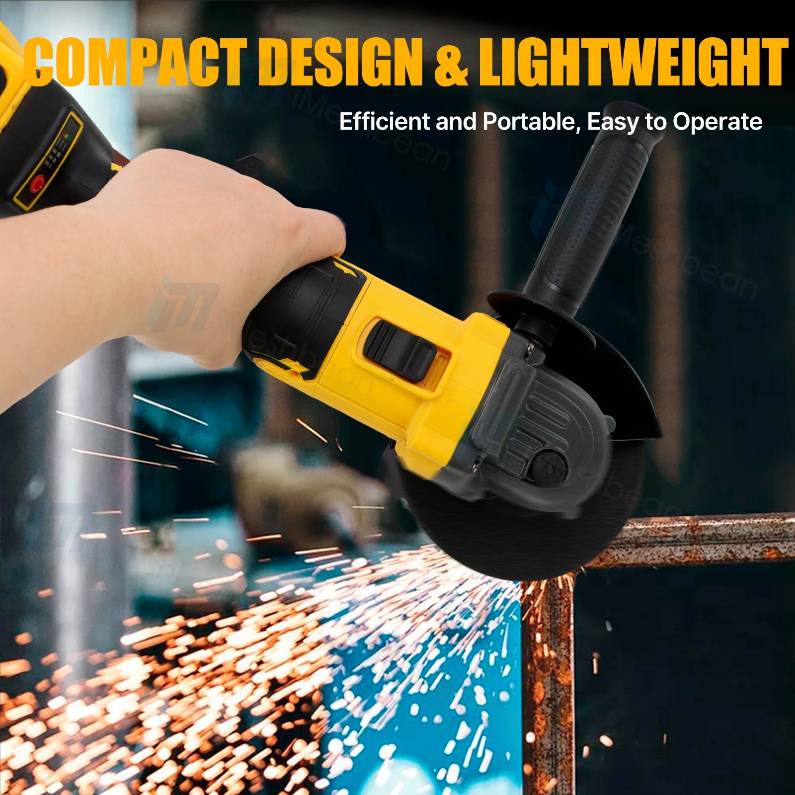 Cordless Angle Grinder 4.5-5&Prime; 21V Battery Electric Cut Off Tool 2×5.5Ah Battery