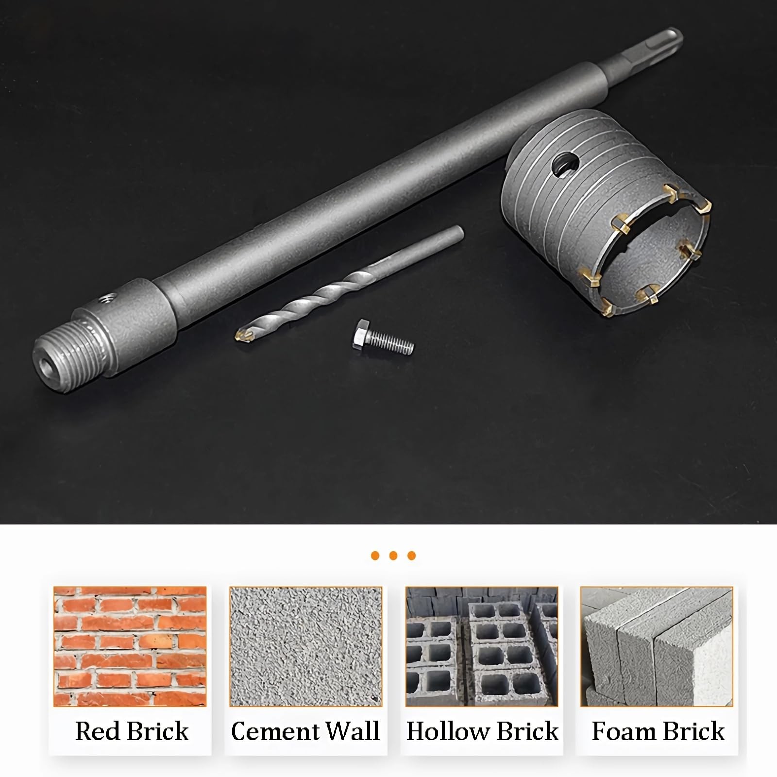 2 Set 2 1/2 Inch Concrete Hole Saw with 220mm 65 millimeters, Metal