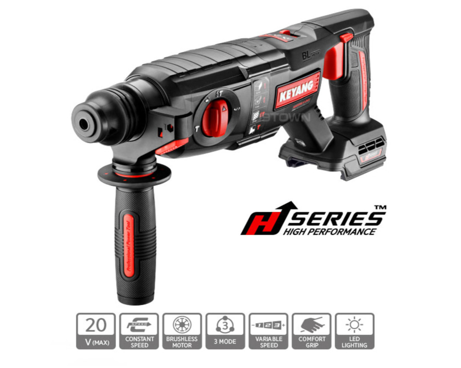 KEYANG HD20BLH-26V 2×5.0Ah BL 20V Max 2.5 J 950rpm 100Nm LED 7.2Lb Charger220V