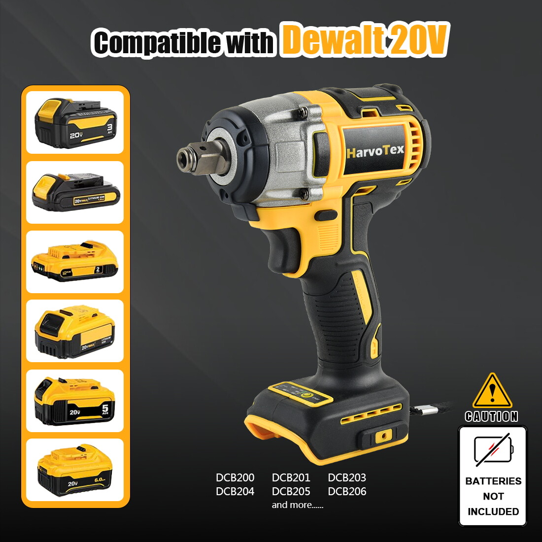 For Dewalt 20V Battery Cordless Impact Wrench 1/2&Prime; Brushless Bare Tool Only