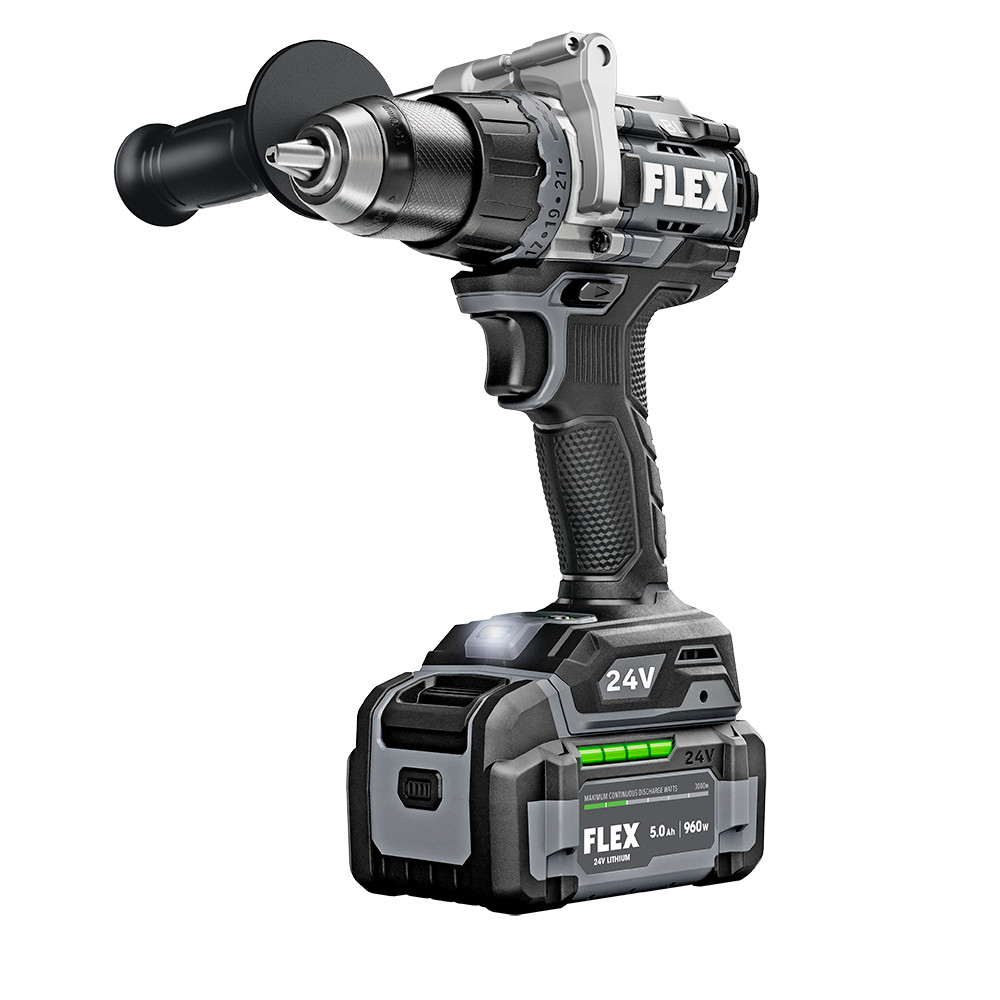 New FLEX STACKED 24V 1/2&Prime; Keyless Brushless Cordless Drill 2-Battery FX1171T-2K