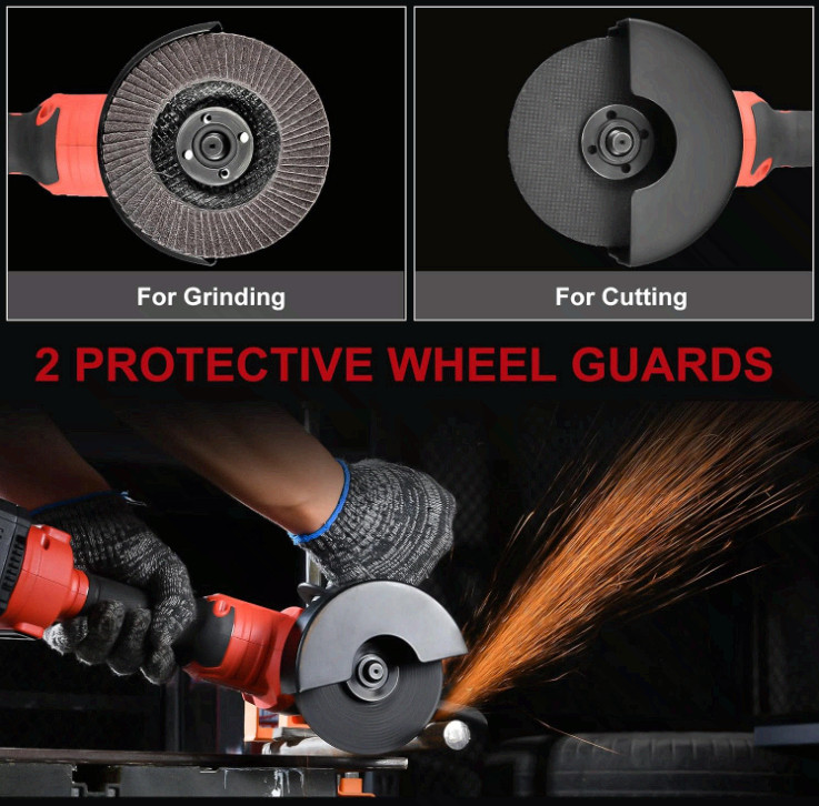 Cordless 4-1/2&Prime; Angle Grinder, 21V Brushless Kit w/ 2 Batteries & Charger