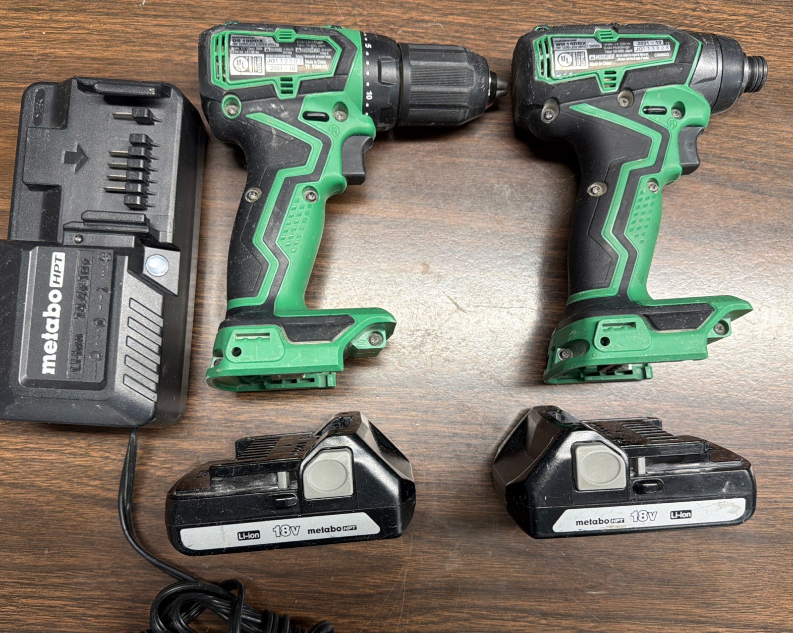 Metabo HPT 18V Drill & Impact Driver Kit DS18DEX WH18DEX w/ Batteries Charger