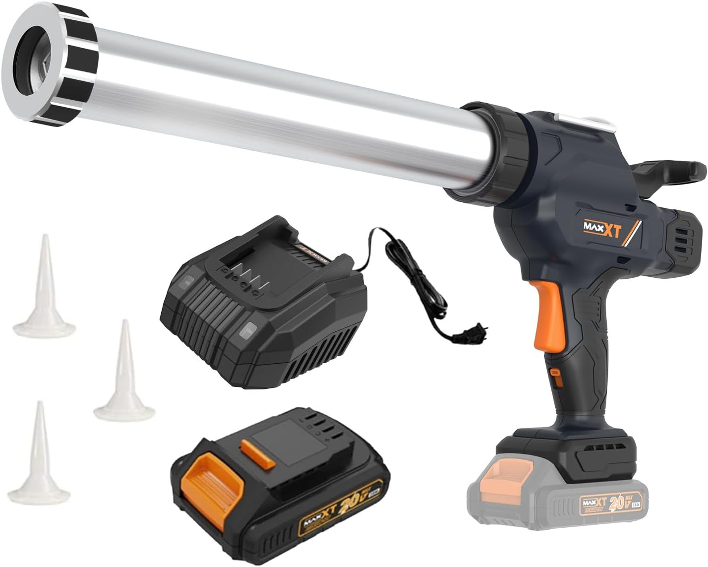 Cordless Sauage Gun – 2.0AH Battery Included, Caulking Gun Fits 300-600Ml Sausag