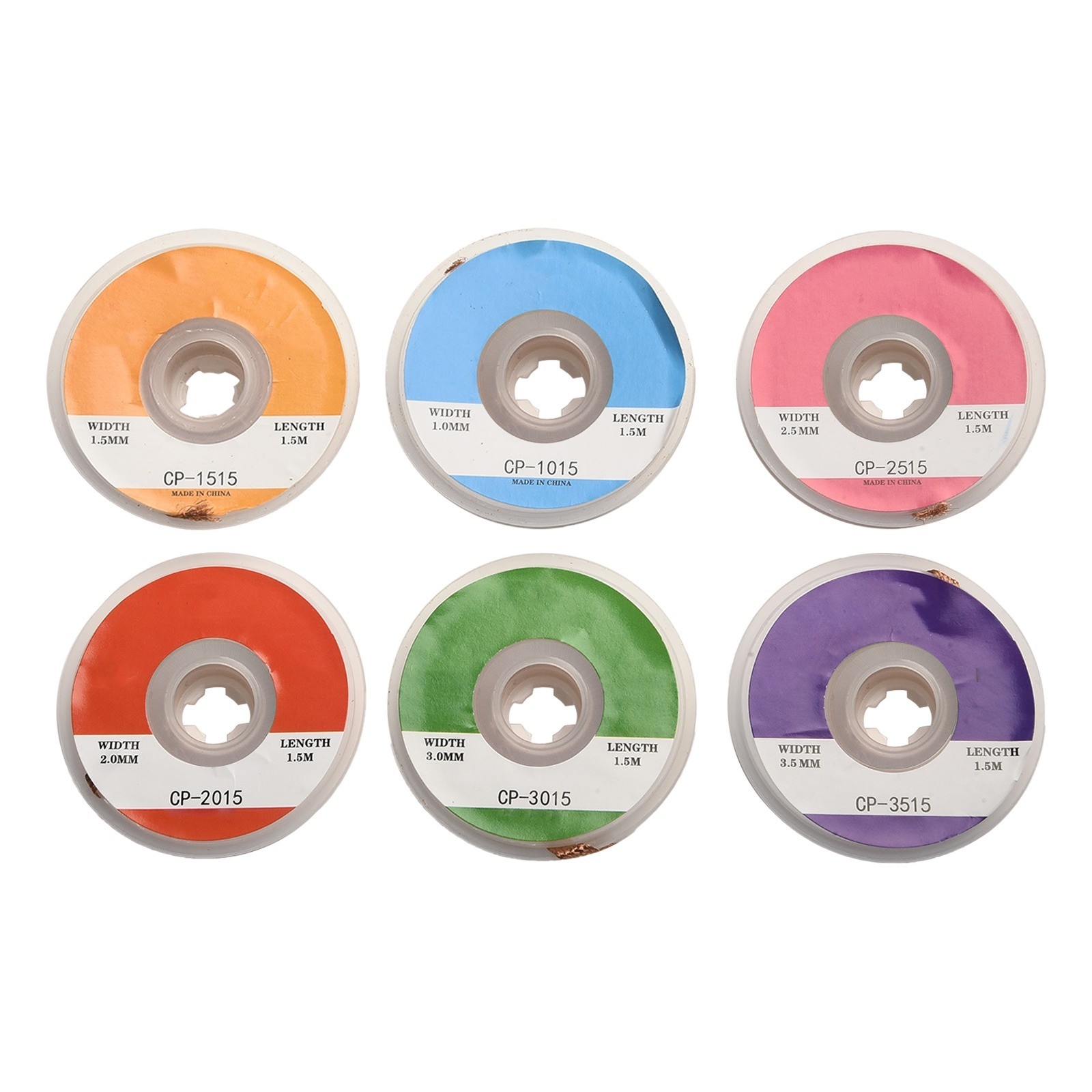 Desoldering Braid Wire 6 Pack 1.5 Meter Each 1.0mm to 3.5mm Width Copper