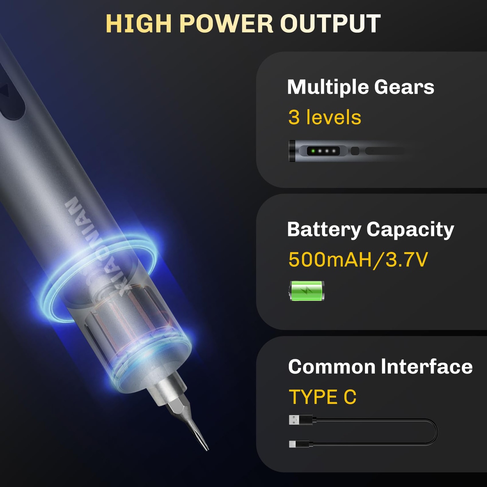 3.7V Precision Electric Screwdriver Set,50 IN 1 Small Power Magnetic Storage Min