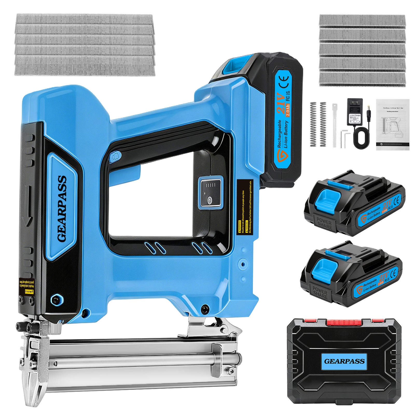2-IN-1 Cordless Brad Nailer 18 GA Nail/Staple Gun with 1000PCS Staples NEW
