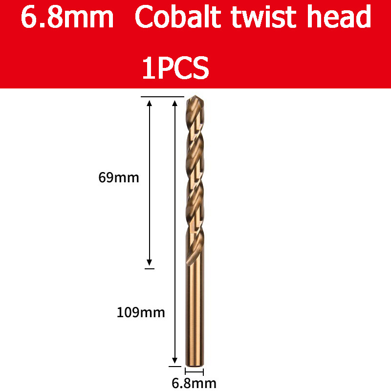 6.8mm Cobalt twist head Hss Twist Drill Bits With Straight Shank