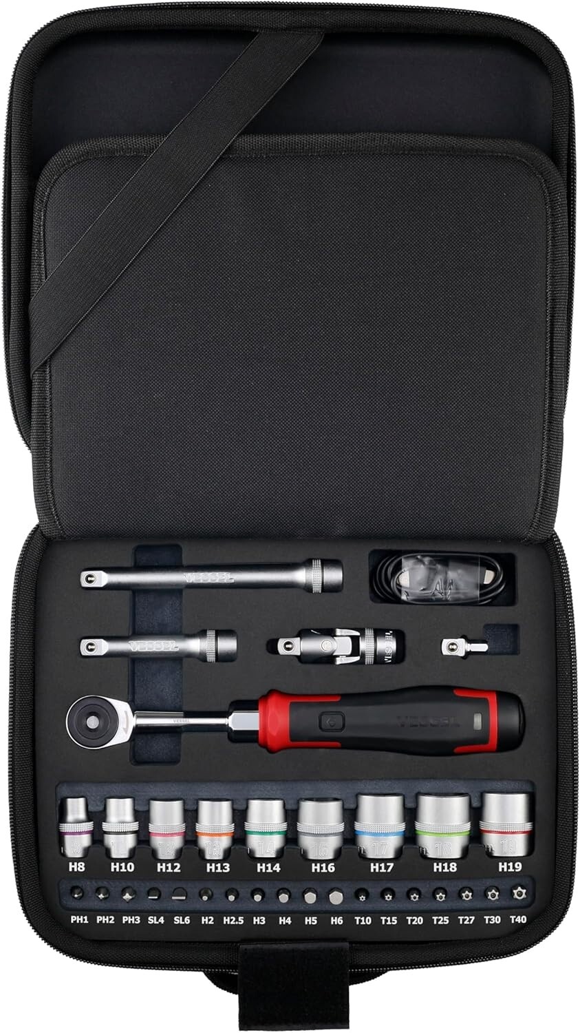 Vessel 400ER3-1M Cordless Electric Slim Ratchet Set F/S new