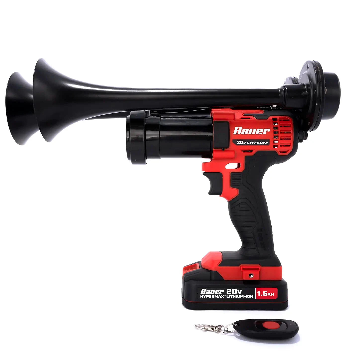 Bauer 20 V Impact Drill Train Horn Dual Black | 150dB | Two Remotes Included