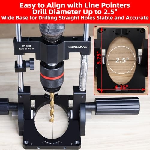 Portable Drill Guide with Positive Angle Stops from -60° to 60°, Adjustable