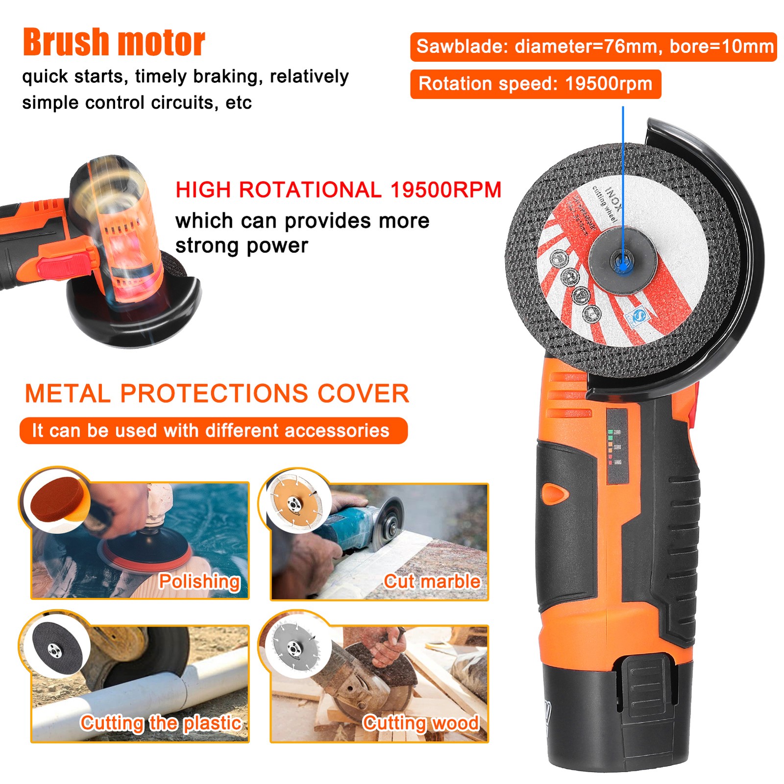 2-19500rpm Electric Grinding Tool Multifunctional Mini Grinder Handheld Cutter