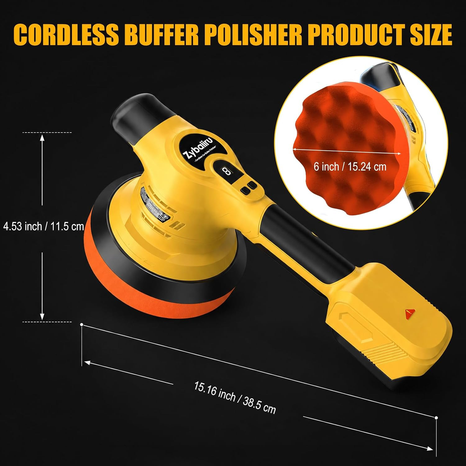 20V Brushless 6-Inch Random Orbital Cordless Buffer Polisher Kit | Compatible wi