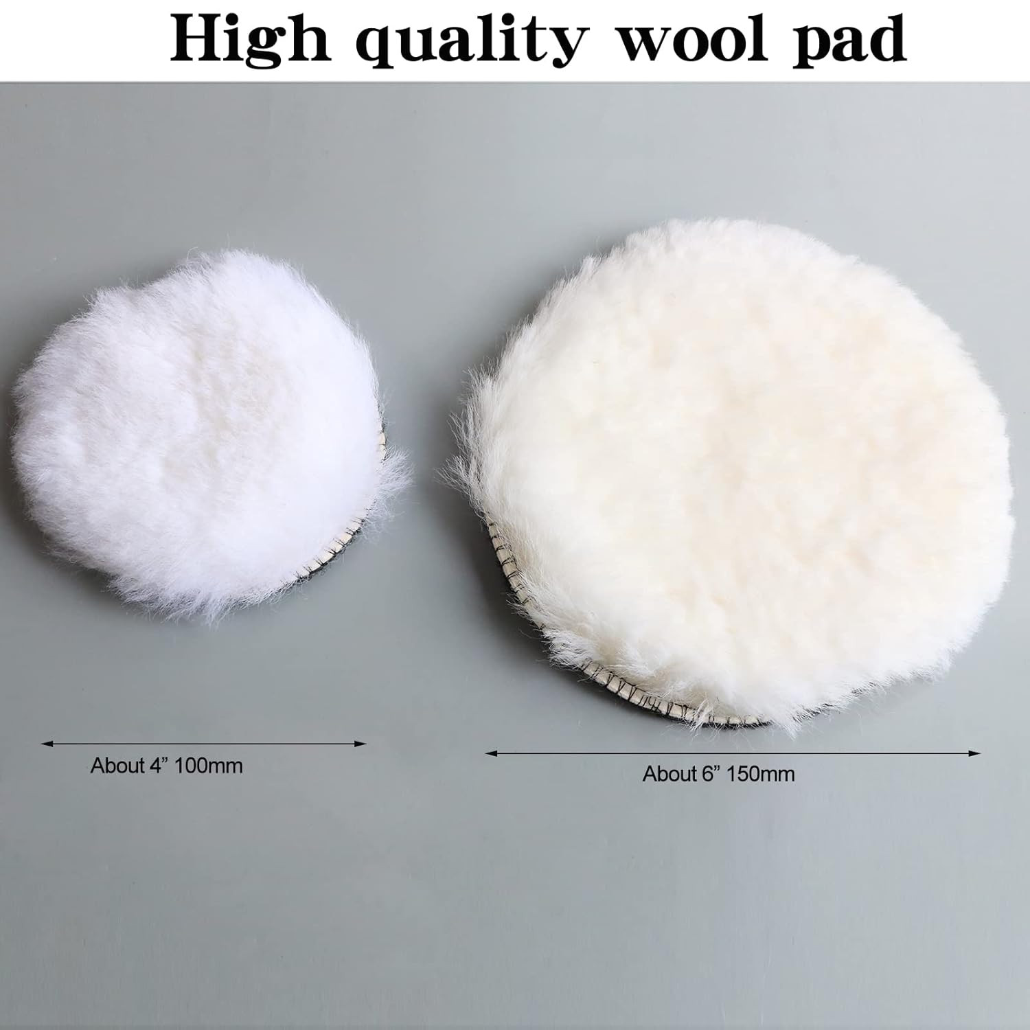9PCS Wool Polishing Buffing Pads Kit 4 & 6 Drill Adapter Car Polisher