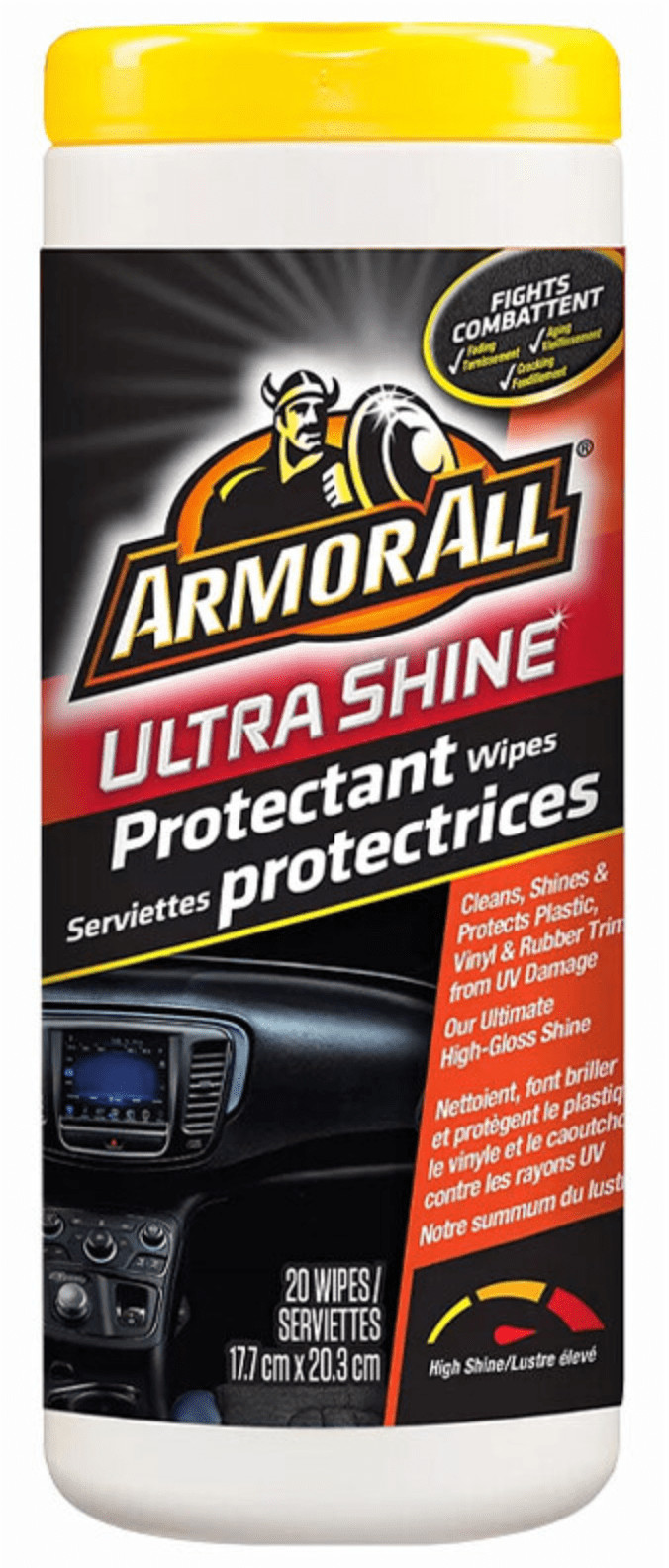 Armor-All Ultra Shine Wipes Red (Tub of 20 Wipes, 17.7 x 20.3 cm each) | 10945