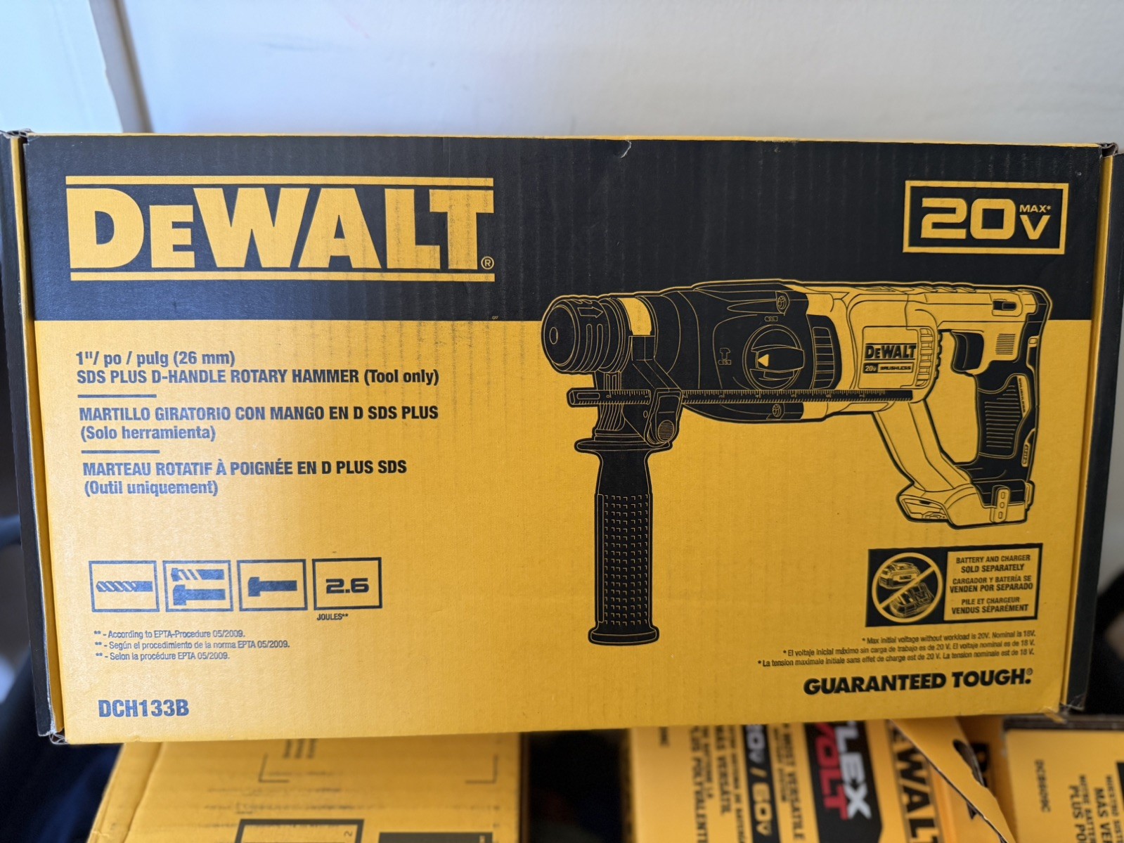 NEW DEWALT DCH133B 20V MAX 1&Prime; SDS PLUS D-HANDLE ROTARY HAMMER DRILL TOOL ONLY