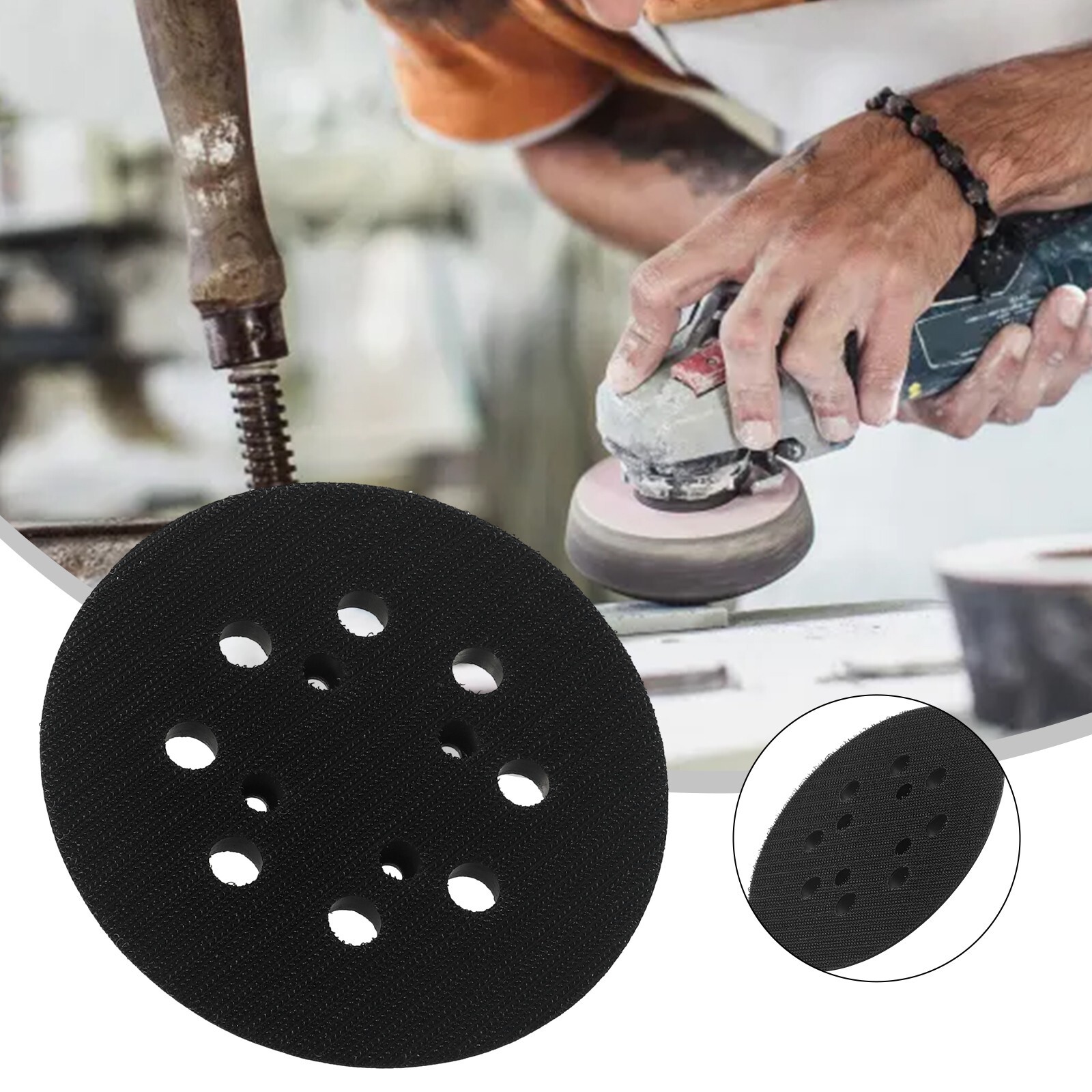 5&Prime; 8 Holes 4 Nails Black Electric Polishing Disc For Ryobi-RS290, RS241, RS280