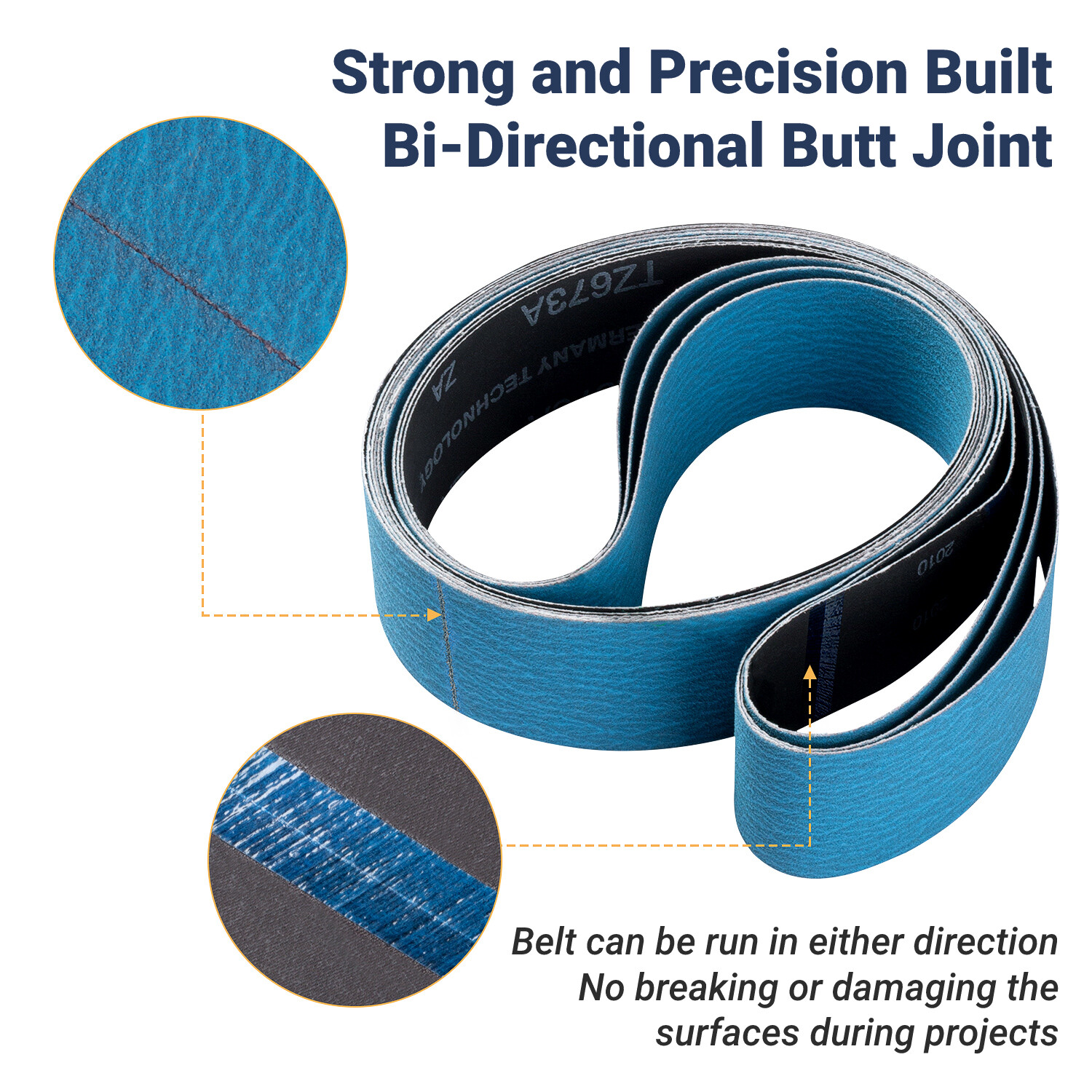 Zirconia Sanding Belts 2×42,2×48,2×72 inch 36,60,120 Grit Sander Belts for Metal
