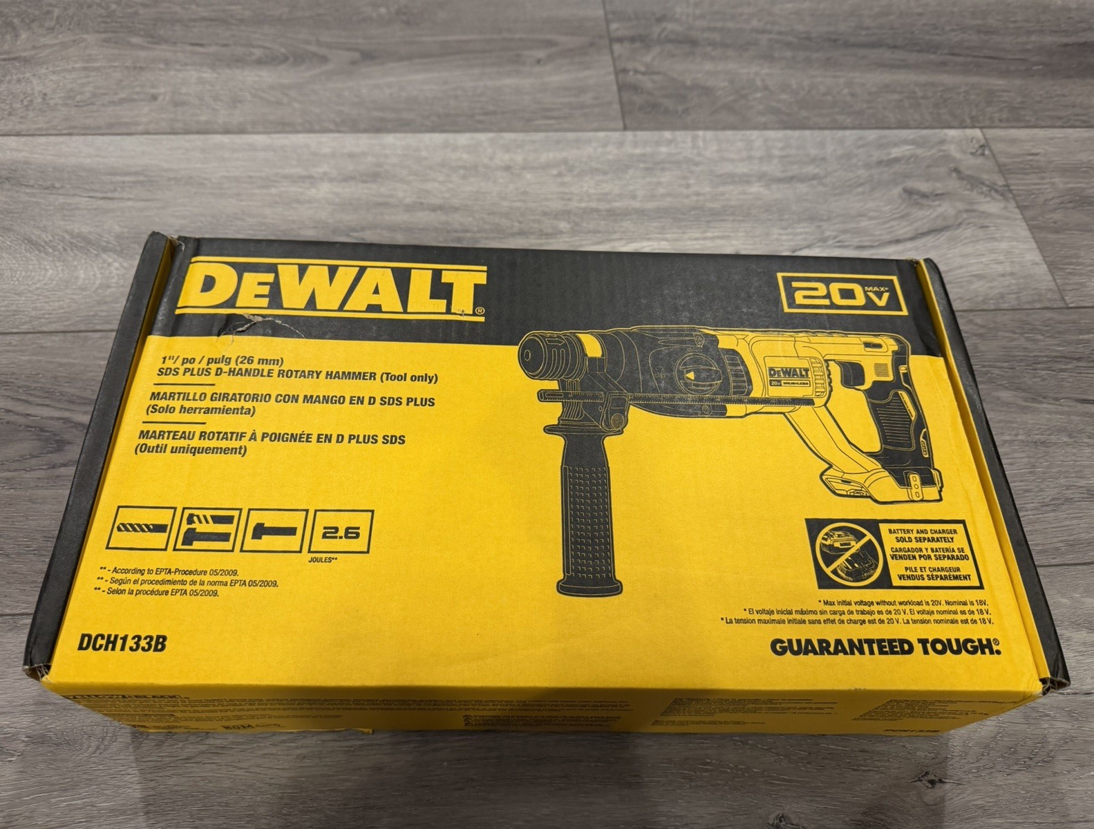 DEWALT DCH133B 20V XR SDS-Plus 1 in Rotary Hammer Drill w/ Aux Handle