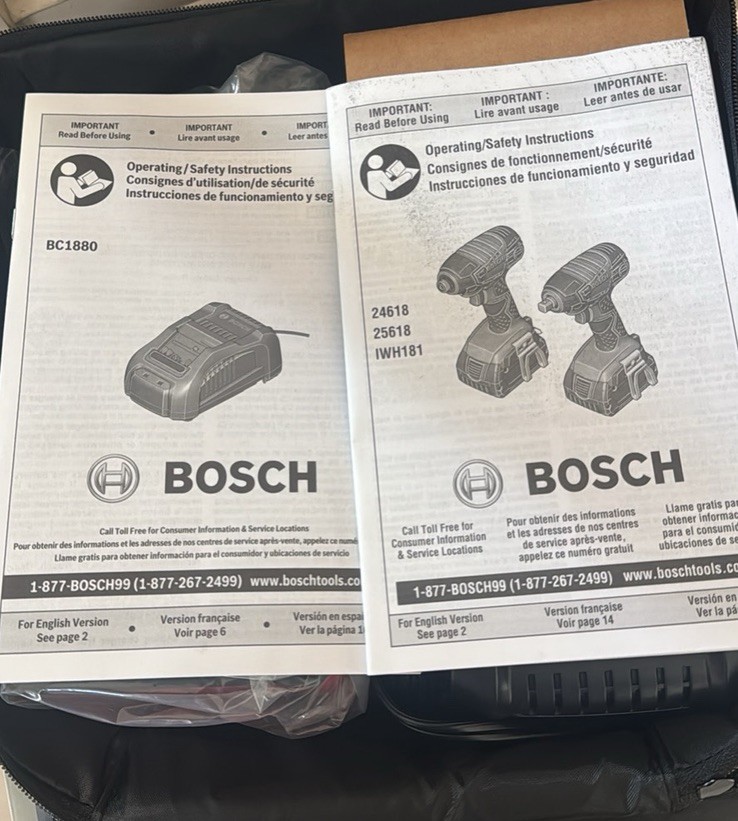 Bosch Impact Driver Impactor 18V INCLUDES Battery & Charger. NEW OPEN BOX W/case