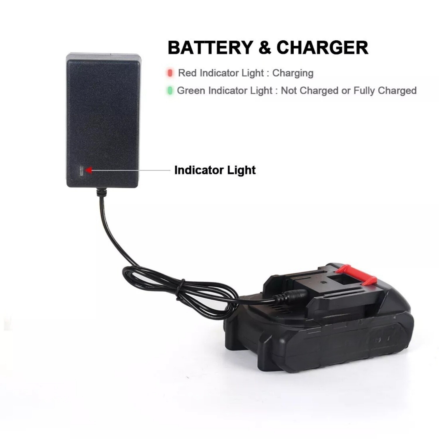 Cordless Reciprocating Saw 2 Battery Charger Recip Sabre Saw for Wood/Metal/PVC