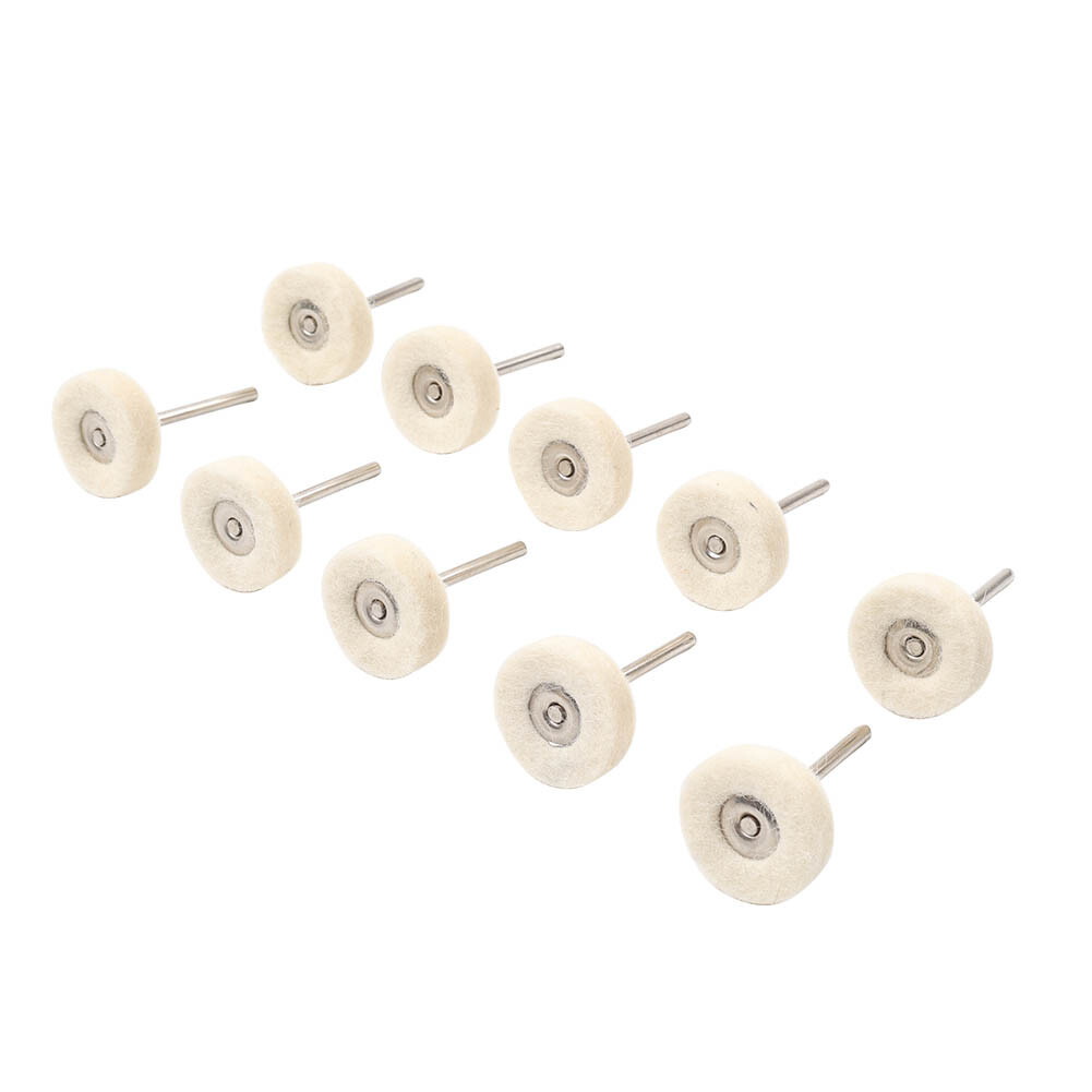 10pcs Wool Felt Polishing Buffing Wheel Polisher Disc Pad Rotary Tool 3mm Shank