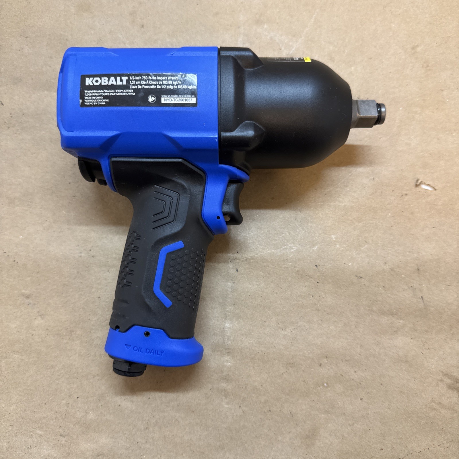 Kobalt SGY-AIR228 1/2&Prime; 750ft Air Impact Wrench-BLUE